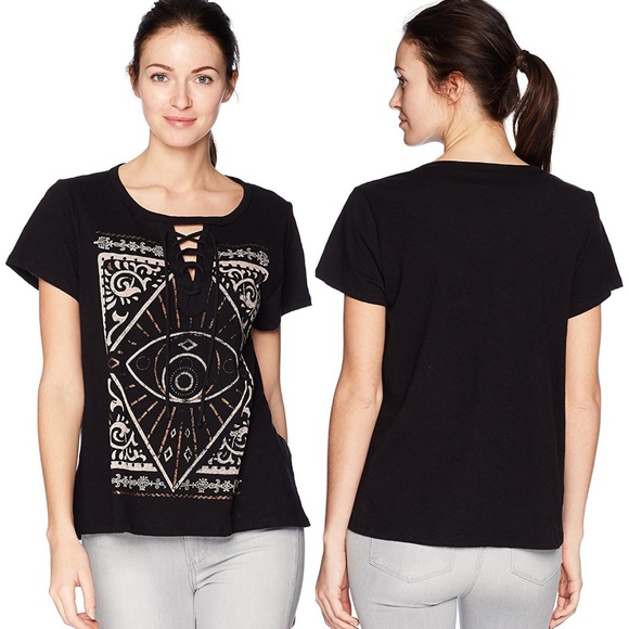 Lucky Lace-Up Choker Graphic Tee NWT - Picture 8 of 8